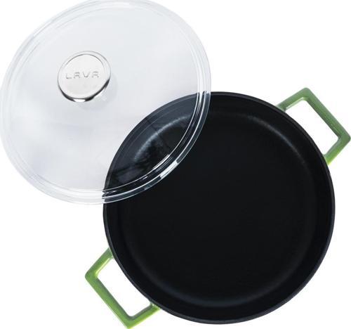 Döküm Çok Amaçlı Yayvan Tencere. Glaze Serisi Çap(Ø)24cm. - Kırmızı