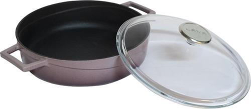 Döküm Çok Amaçlı Yayvan Tencere. Glaze Serisi Çap(Ø)24cm. - Kırmızı