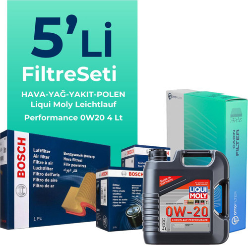 Fiat Egea 1.3 Dizel Filtre Bakım Seti Liqui Moly Motor Yağlı (2019-2023) 5 Li