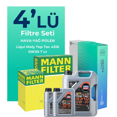 MANN Jaguar XF 2.0 Dizel Filtre Bakım Seti Liqui Moly Motor Yağlı (2015-2020) 4 Lü