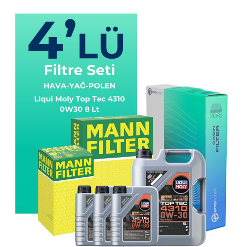 MANN Land Rover Evoque 2.0 Dizel Filtre Bakım Seti Liqui Moly Motor Yağlı (2014-2020) 4 Lü