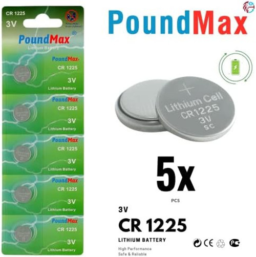 PoundMax 1225 CR1225 DL1225 3 V lityum düğmeli piller (5 Adet)