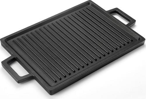 Döküm Dikdörtgen Çift Yön Izgara Hot Plate Döküm Demir Yekpare Çift Kulplu Ölçü 22x30cm.