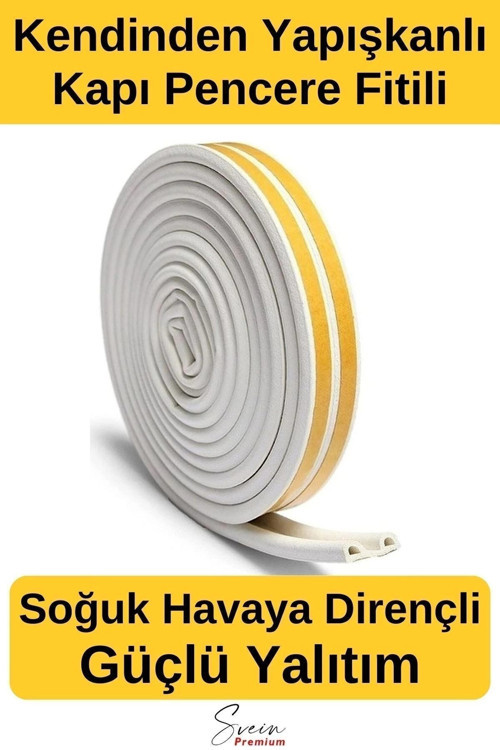 Kapı Ve Pencere Soğuk Izolasyon Bandı Fitili Kendinden Yapışkanlı Kauçuk Yalıtım Bant 2x10 = 20 Mt