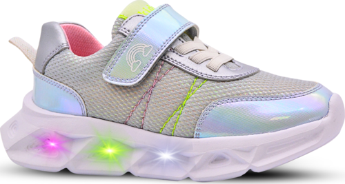 Valeria Simli Air File Ve Vegan Deri Işıklı Taban Kız Çocuk Spor Ayakkabı Buz Rengi