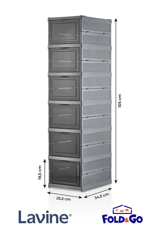 Lavine Çok Amaçlı 6 Katlı Katlanabilir Taşınabilir Premium Portatif Organizer Ayakkabılık