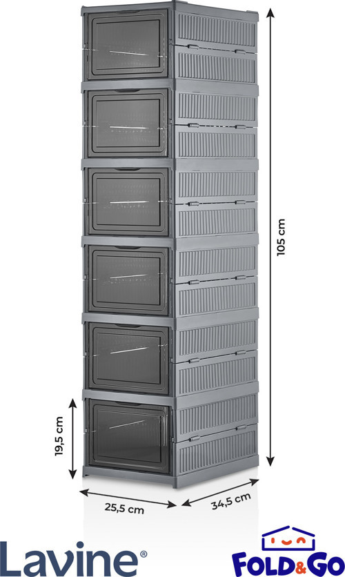 Lavine Çok Amaçlı 6 Katlı Katlanabilir Taşınabilir Premium Portatif Organizer Ayakkabılık