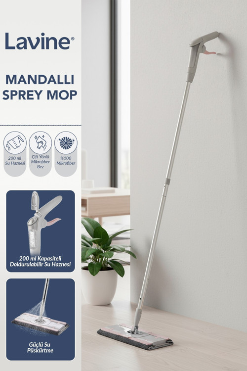 Lavine Mandallı Sprey Mop Kompakt Tasarım Mikrofiber Bezli 4XL Bezlerle Kullanıma Uygun