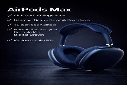 P9 AIRPODS MAX Bluetooth Kulak Üstü Kablosuz Kulaklık Aktif Gürültü Engelleme 20 Saat Pil Ömrü