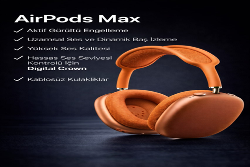 P9 AIRPODS MAX Bluetooth Kulak Üstü Kablosuz Kulaklık Aktif Gürültü Engelleme 20 Saat Pil Ömrü