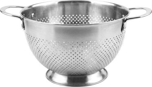MİEN Gastro 22 cm Paslanmaz Çelik Süzgeç – Kulplu Metal Makarna Sebze Yıkama Süzgeci