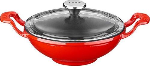 Döküm Mini Wok Yekpare Kulplu Cam Kapaklı Çap(Ø)16cm.