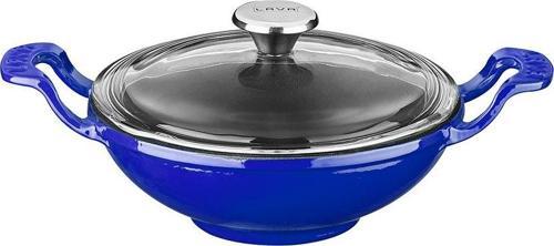Döküm Mini Wok Yekpare Kulplu Cam Kapaklı Çap(Ø)16cm.