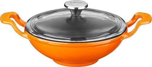 Döküm Mini Wok Yekpare Kulplu Cam Kapaklı Çap(Ø)16cm.