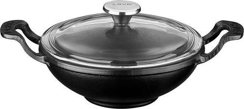 Döküm Mini Wok Yekpare Kulplu Cam Kapaklı Çap(Ø)16cm.