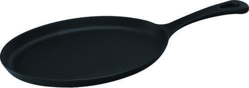 Döküm Oval Fajita Tabağı Döküm Demir Yekpare Saplı Ölçü 17x23cm.