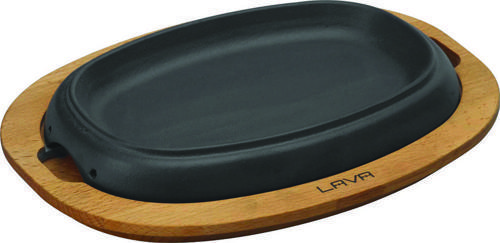 Döküm Oval Fajita Tabağı Kayın Servis Ahşabı Ölçü 12x19cm.