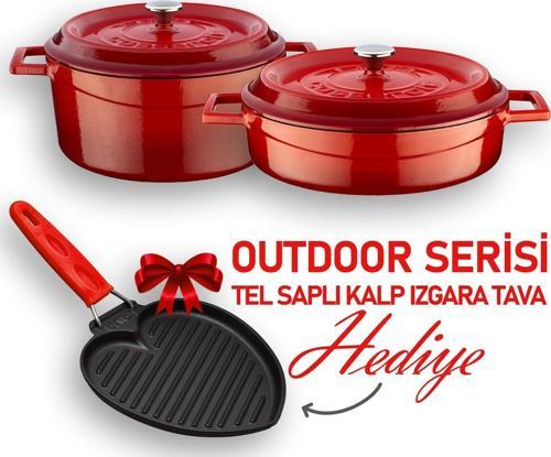 Döküm Trendy Serisi Yuvarlak Derin ve Sığ 5 Parça Tencere Tava Çeyiz Seti