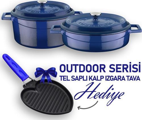 Döküm Trendy Serisi Yuvarlak Derin ve Sığ 5 Parça Tencere Tava Çeyiz Seti