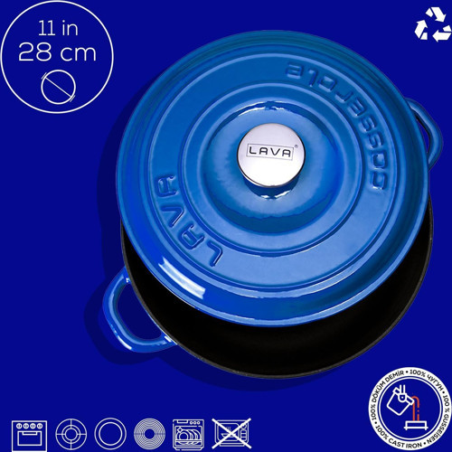 Lava Döküm Yuvarlak Çok Amaçlı Yayvan Tencere New Heritage Serisi Çap(Ø)28cm. 4