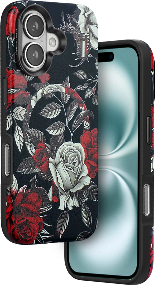 iPhone 16 Flower Series Magsafe Kapak - Siyah