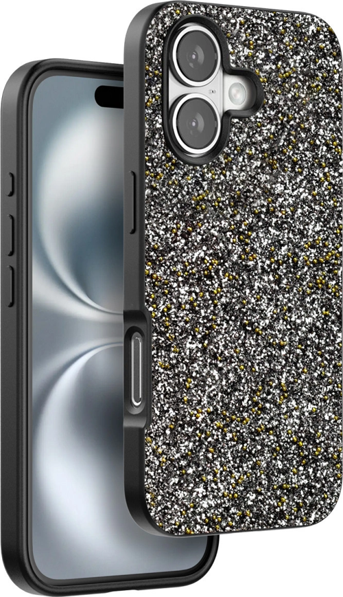 iPhone 16 Plus Bright Simli Kapak - Gümüş