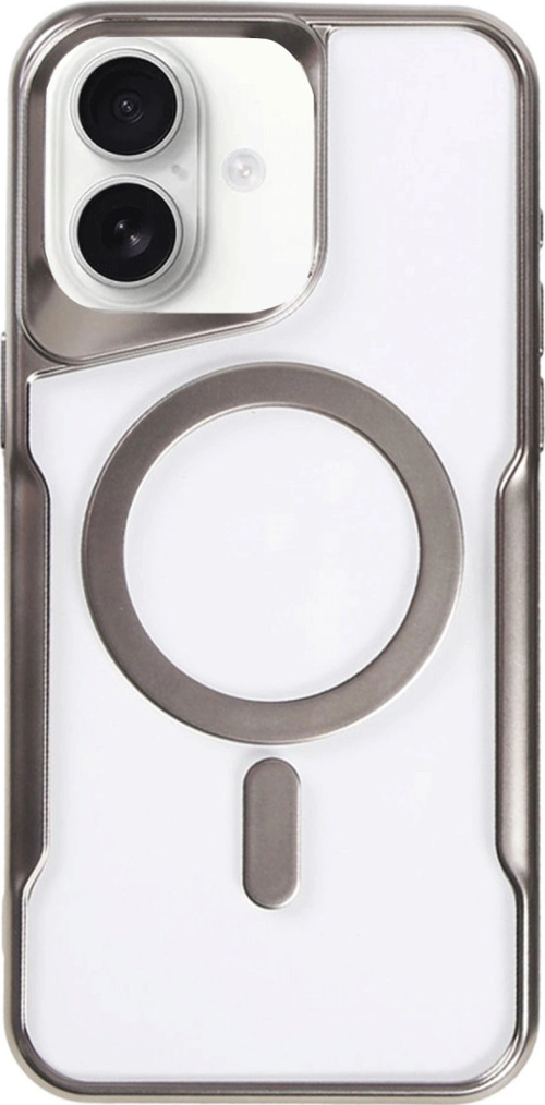 iPhone 16 Kılıf Boyi Magsafe Silikon Kapak - Titan Gri