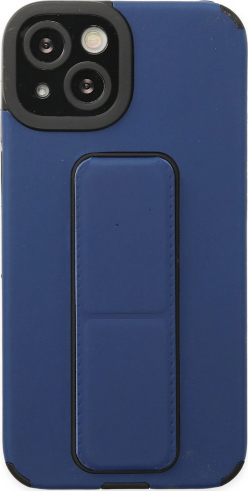 iPhone 14 Plus Kılıf Mega Standlı Silikon - Mavi
