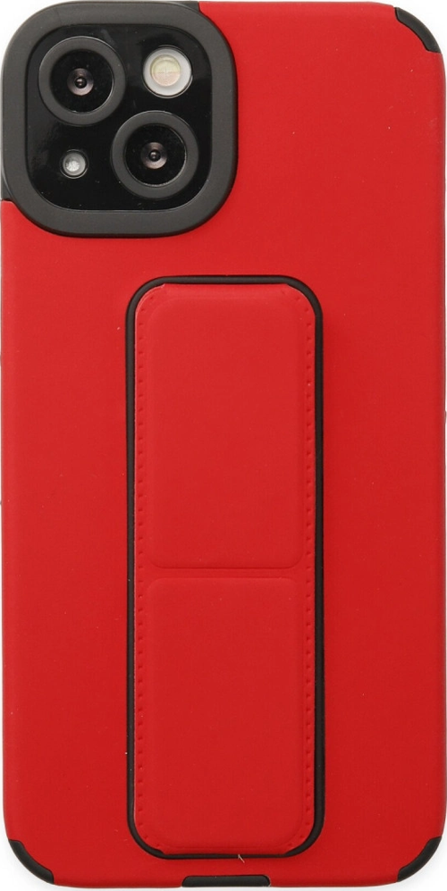 iPhone 14 Plus Kılıf Mega Standlı Silikon - Kırmızı