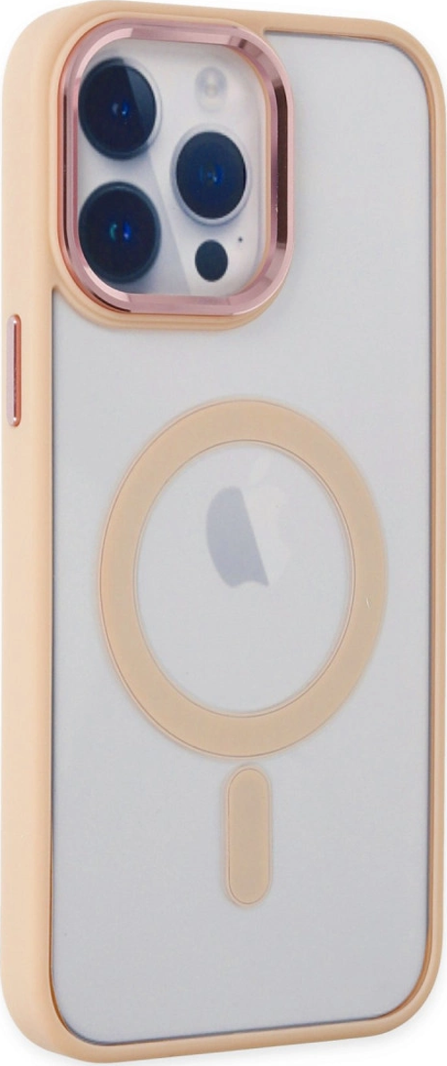 iPhone 14 Pro Max Kılıf Room Magneticsafe Silikon - Pudra