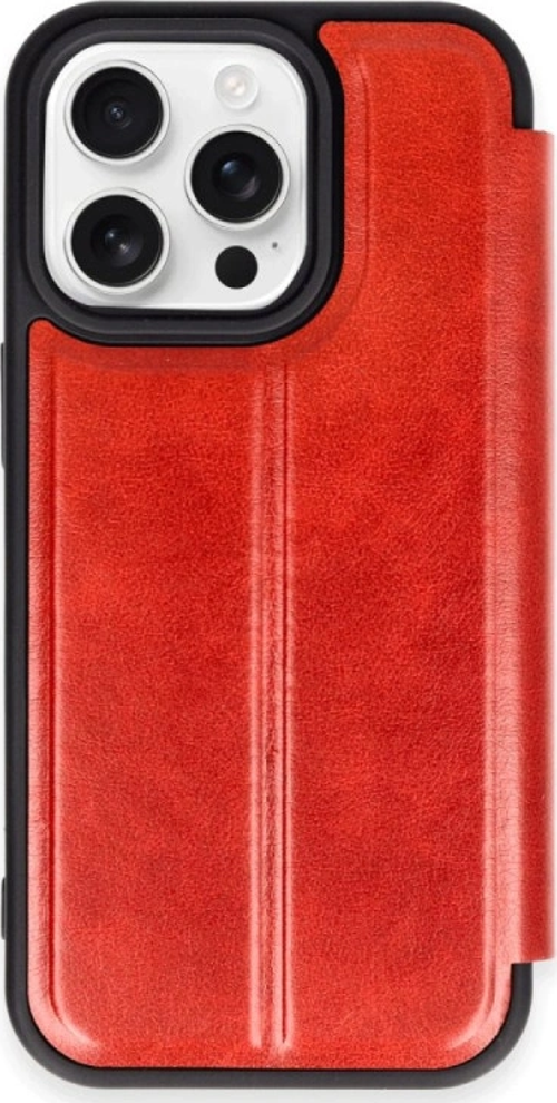 iPhone 15 Pro Max Kılıf Flip Cover - Kırmızı