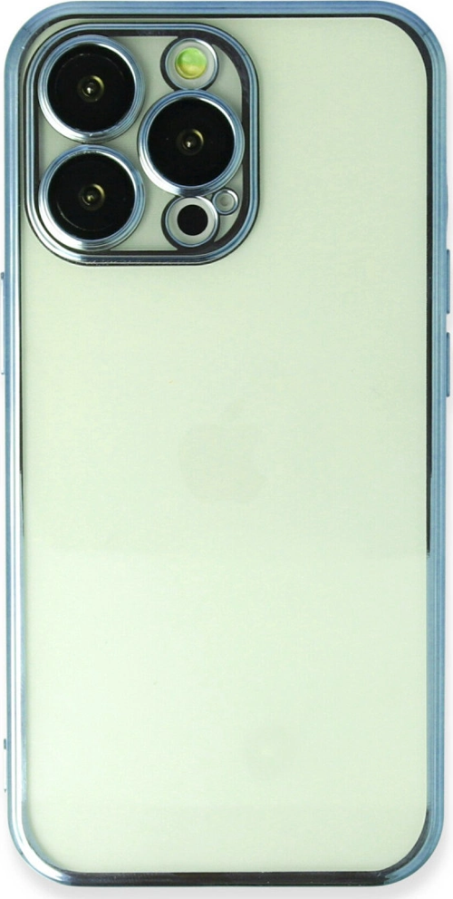 iPhone 14 Pro Max Kılıf Kamera Korumalı Lensli Silikon - Açık Mavi