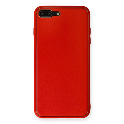 iPhone 7 Plus Kılıf Coco Deri Silikon Kapak - Kırmızı