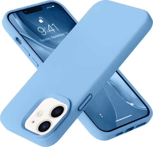 iPhone 12 Kılıf Nano İçi Kadife Silikon - Mavi