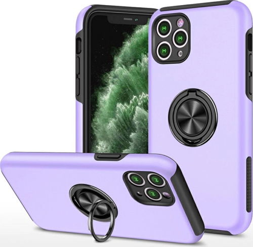 iPhone 11 Pro Max Kılıf Elit Yüzüklü Kapak - Mor