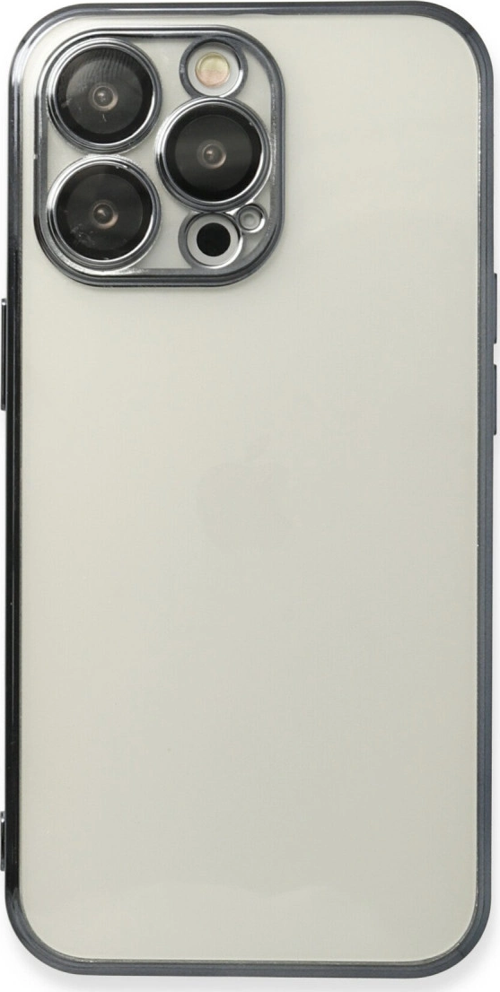 iPhone 14 Pro Max Kılıf Kamera Korumalı Lensli Silikon - Siyah