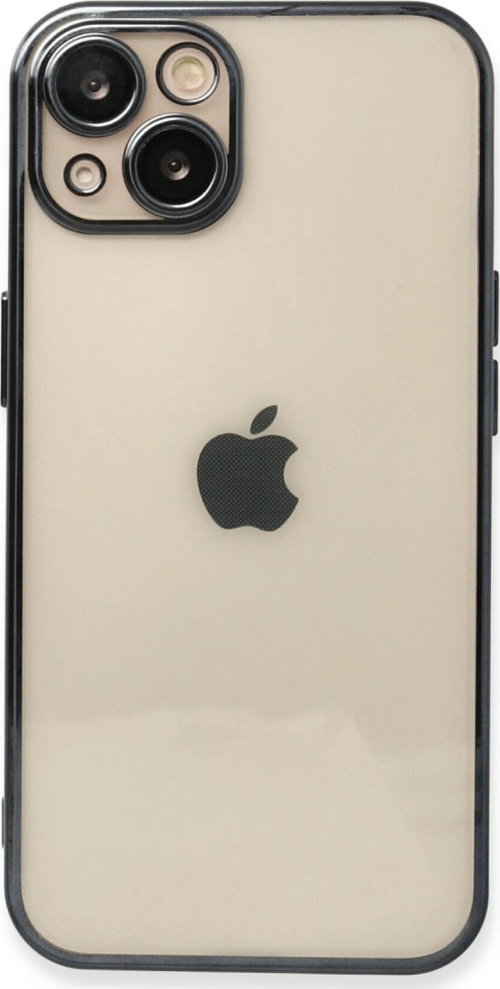 iPhone 14 Kılıf Kamera Korumalı Lensli Silikon - Siyah