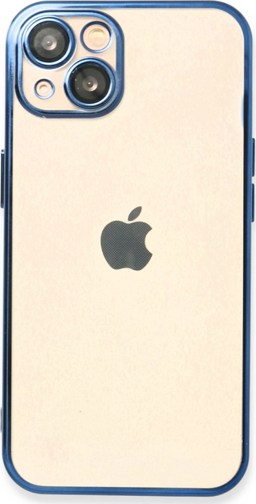 iPhone 14 Kılıf Kamera Korumalı Lensli Silikon - Açık Mavi