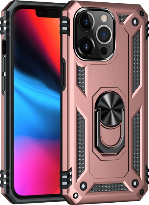 iPhone 14 Pro Kılıf Sofya Yüzüklü Silikon Kapak - Rose