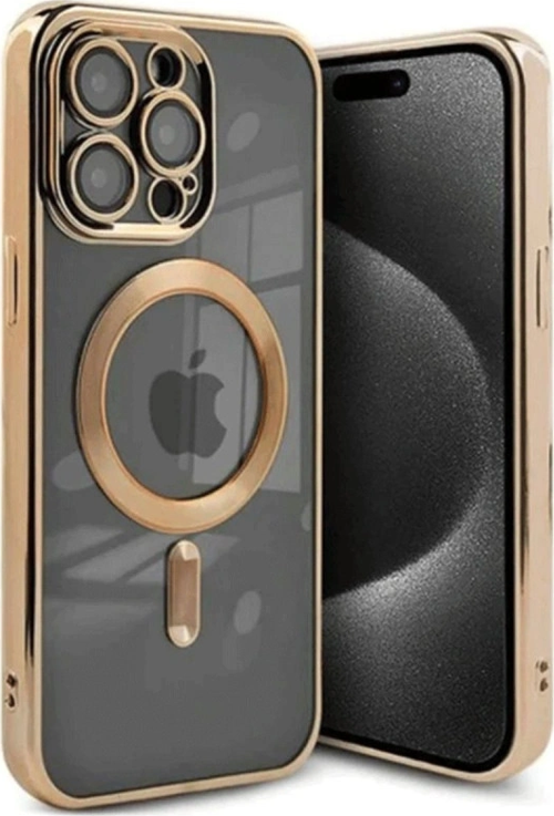 iPhone 15 Pro Kılıf Kross Magneticsafe Kapak - Gold
