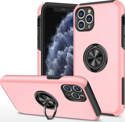 iPhone 11 Pro Max Kılıf Elit Yüzüklü Kapak - Pembe