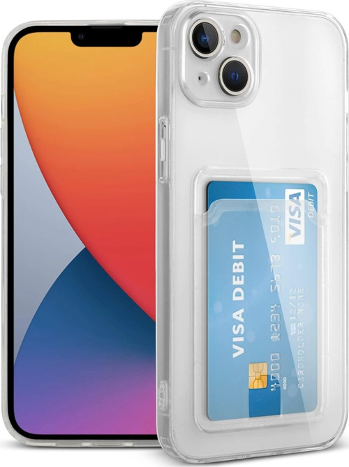 iPhone 14 Plus Kılıf Kart Şeffaf Silikon - Şeffaf