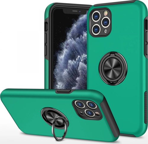 iPhone 11 Pro Max Kılıf Elit Yüzüklü Kapak - Yeşil
