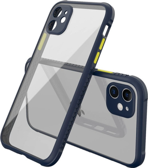 iPhone 12 Mini Kılıf Miami Şeffaf Silikon - Lacivert