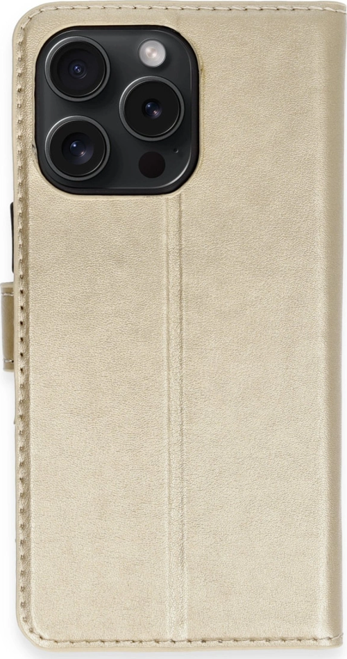 iPhone 15 Pro Max Kılıf Trend S Plus Kapaklı Kılıf - Gold
