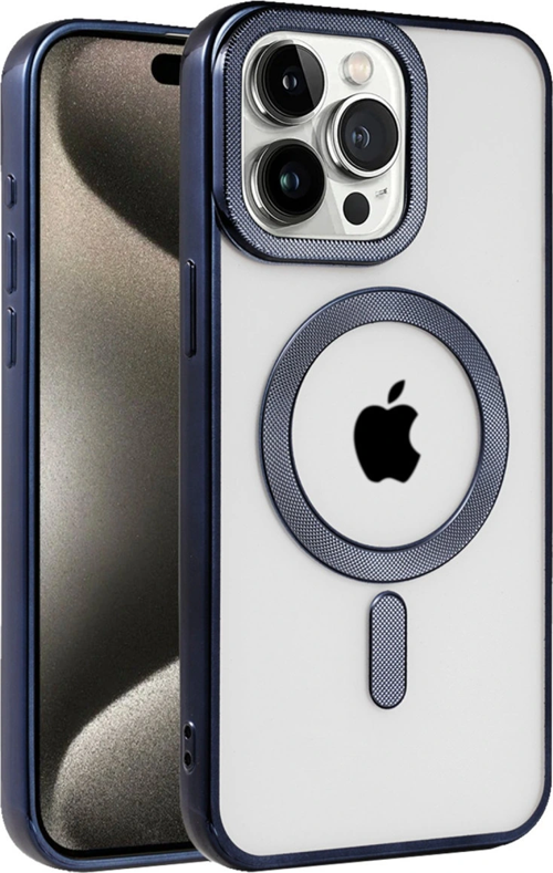 iPhone 15 Pro Max Kılıf Kronos Magsafe Kapak - Lacivert