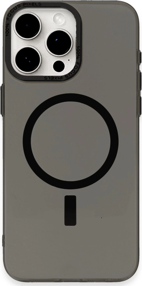 iPhone 15 Pro Kılıf Anka Pc Magneticsafe Sert Metal Kapak - Siyah