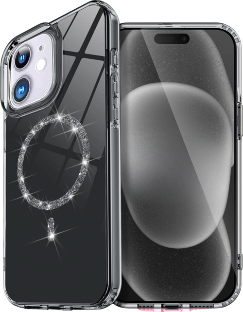 iPhone 11 Live Diamond Magsafe Kapak - Siyah