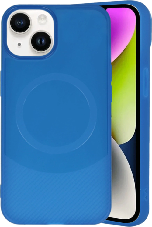 iPhone 14 Kılıf Maya Karbon Kapak - Lacivert