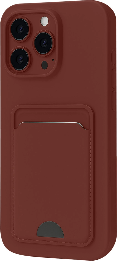 iPhone 16 Plus Kılıf Kelvin Kartvizitli Silikon - Bordo